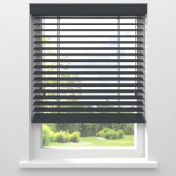 Fenstr Houten Jaloezie Theun Antraciet 65mm^ Jaloezieën|Houten Jaloezieën