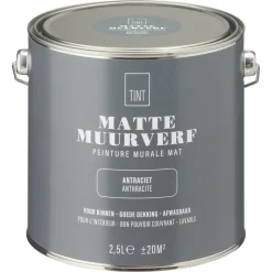 Muurverf Mat Antraciet 2.5 l^ Muurverf