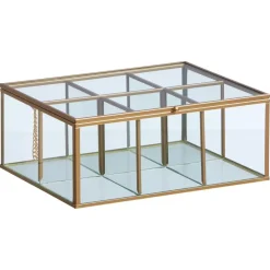 Theedoos Glas Goud^ Keukenaccessoires